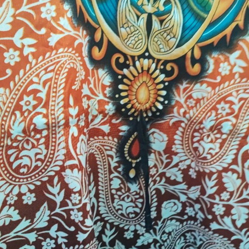 Rima Beachwear kaftan short 150cm orange paisley
