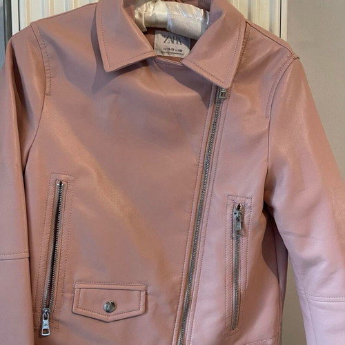 Zara kids pink biker jacket like new for 11-12 years old