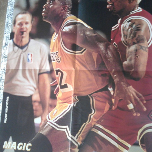 Magic Johnson Dennis Rodman poster like new, L.A. Lakers Chicago Bulls