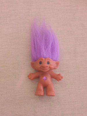 Ευχούλης Ace Novelty (90s) με μωβ μαλλιά και διαμαντάκι Wishstone, 20 εκ