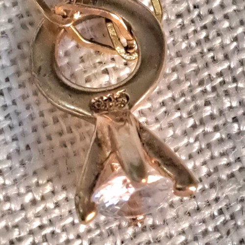 Gold-Plated Silver 925 Necklace with Mini Solitaire Zircon, Like New