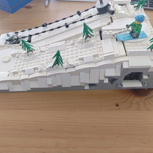 Lego ski slope MOC used with working lever