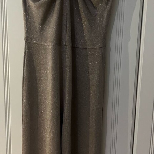 Nadia Rapti Grand Finale lurex jumpsuit new, beige and silver