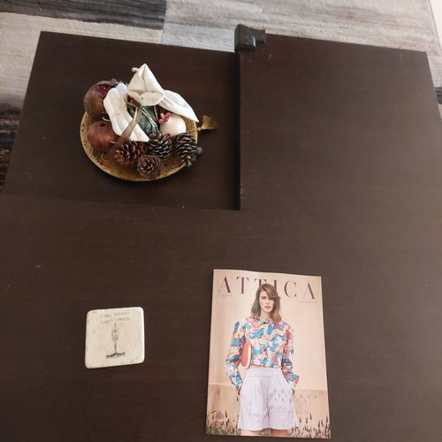 Italian-made wenge brown coffee table used with storage drawer