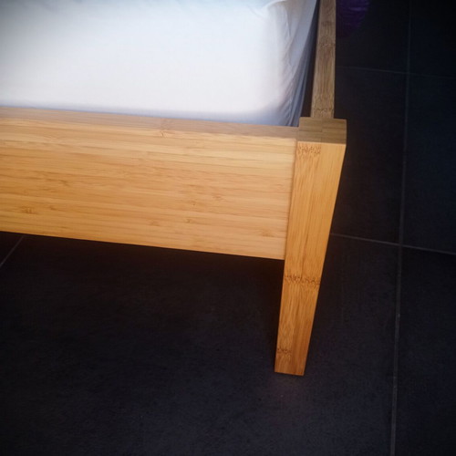 IKEA double bamboo bed with WELLPUR GOLD memory foam mattress
