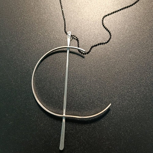 Handmade long necklace set with ring silver new