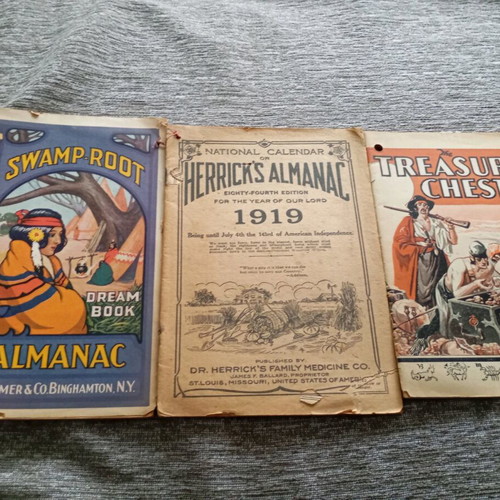 Vintage American Almanacs set of 3 (1919, 1931, 1940)