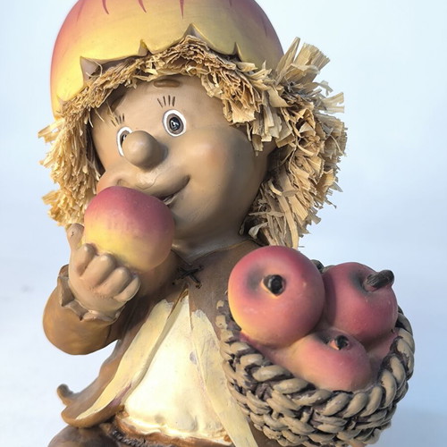 Decorative figure boy with apple head resin like new