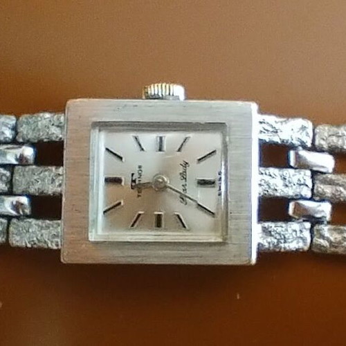 Technos Star Lady wristwatch used, silver vintage women's