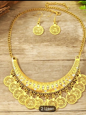 Unique gold and silver necklace with earrings set new
