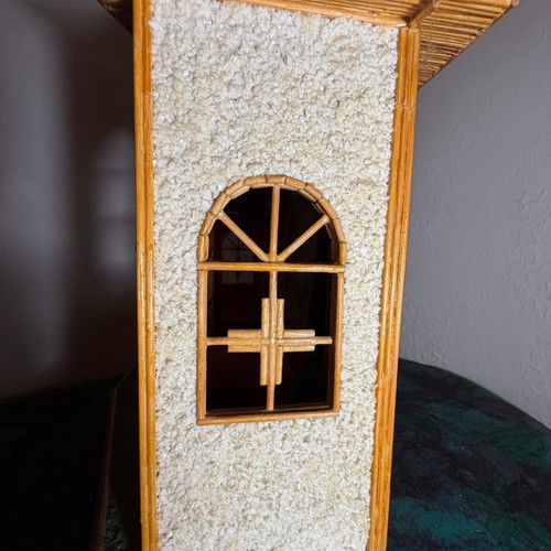 Wooden handmade church used, unique collectible piece