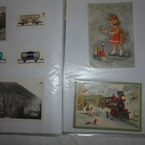 Trains and Train Sets used, archive of 60 clippings and decals