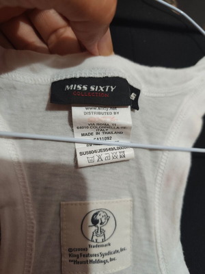 Miss Sixty 2008 numbered vintage tank top with Olive Oyl pop art