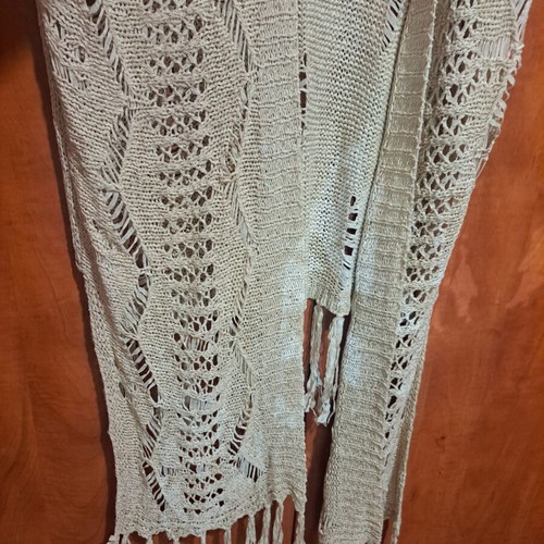 Knitted beach caftan beige, like new, boho style