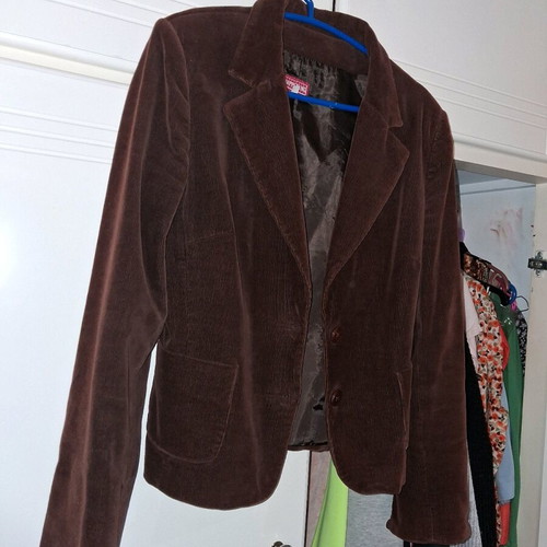 Corduroy mid-length jacket brown like new, size M