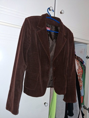 Corduroy mid-length jacket brown like new, size M