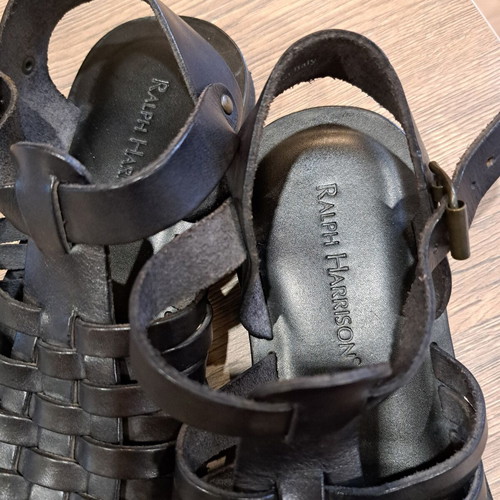 Ralph Harrison men's leather sandals like new, size 40, black