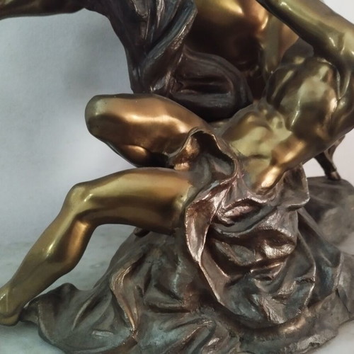 Marly Horse bronze sculpture used with marble base