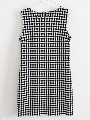 Chiara Pronto Moda αμάνικο φόρεμα ασπρόμαυρο καρό σαν καινούργιο