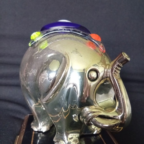 Elephant with Murano glass saddle like new, 11-12 cm