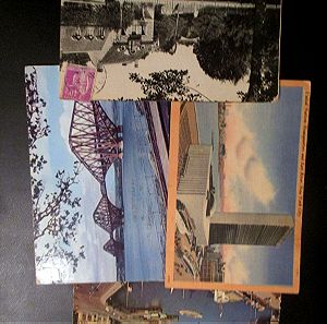 Λοτ 4 καρτ ποσταλ δεκαετιας 1960, ταχυδρομημένες