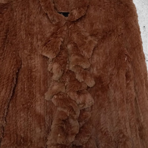 On Line brown rabbit fur like new, youthful, size M