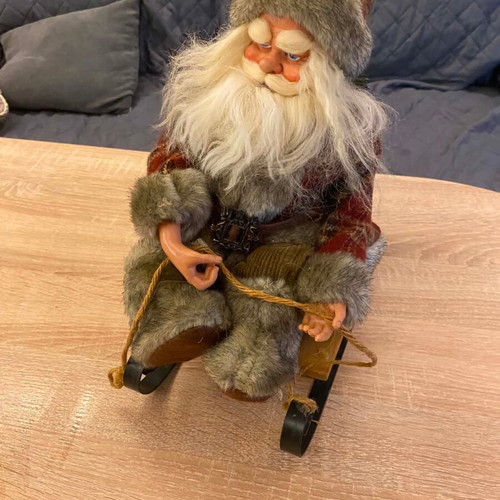 Christmas Santa Claus on Sleigh rustic style, like new, 35cm