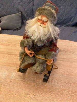Christmas Santa Claus on Sleigh rustic style, like new, 35cm