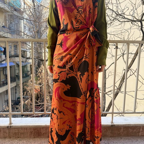 Nidodileda dress new, green and orange