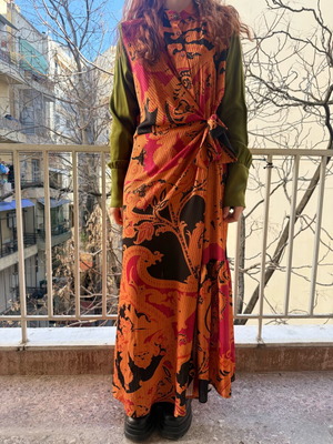 Nidodileda dress new, green and orange