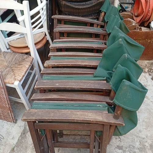 Director chairs set of 6, green seats
