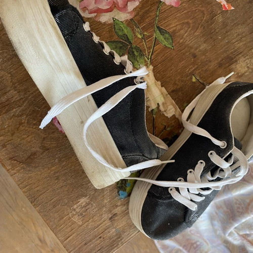 Triple Kick sneakers black canvas with metallic shine like new size 37
