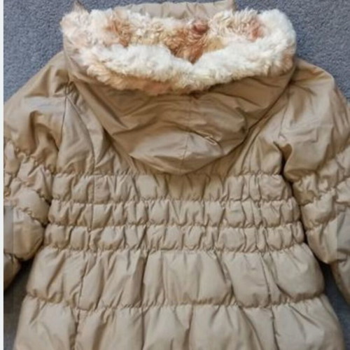 Moncler original children's padded jacket, beige, hooded