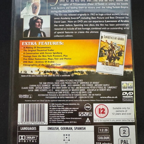 Lawrence of Arabia DVD like new with subtitles