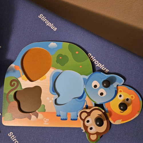 Hape wooden puzzle with animals like new