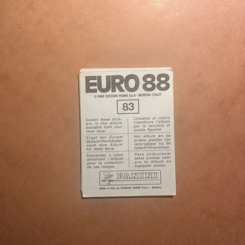 Panini Euro 88 Franco Baresi sticker used #83 Italia Legend