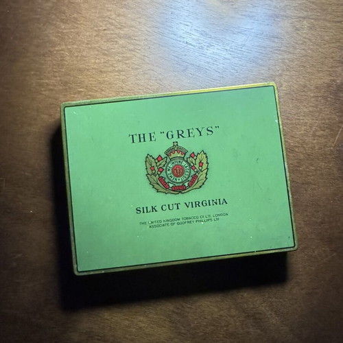 Vintage metal cigarette box The Greys Silk Cut Virginia used