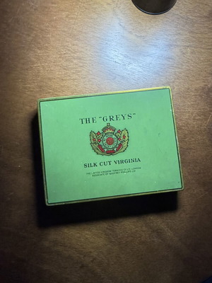 Vintage metal cigarette box The Greys Silk Cut Virginia used