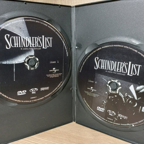 Schindler's List DVD with Greek subtitles like new, slim case