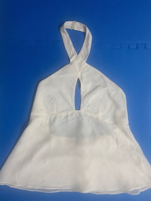 Zara White Y2K Halter-neck Top Size XS Like New