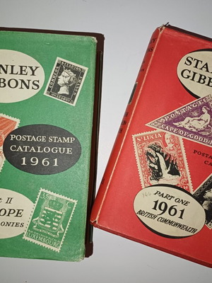 Stanley Gibbons Vintage Postage Stamp Catalogues 1961 set of 2 used