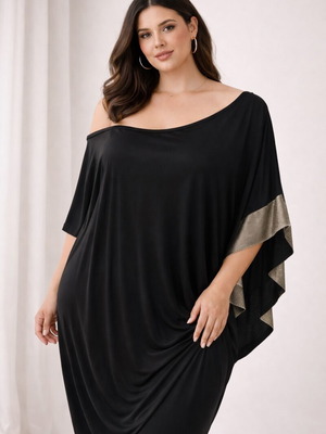 Happy Sizes dress 4XL like new, black with gold details