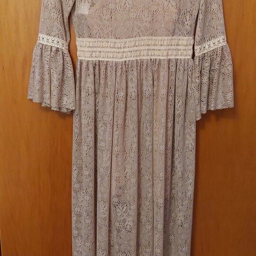 Impressive lace dress and fitted dress, new, grey-beige XS-S