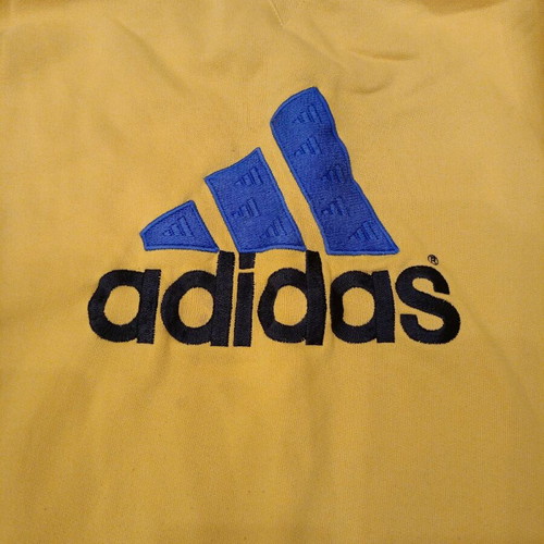 Adidas vintage sweatshirt used, yellow with blue logo, size M