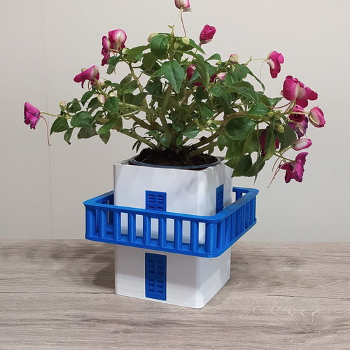 Cycladic Balcony 3D Printed Decorative Pot new