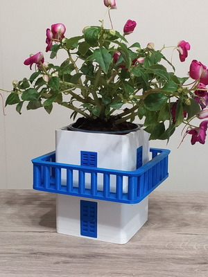 Cycladic Balcony 3D Printed Decorative Pot new