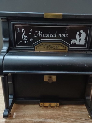 Piano music box used with compartments for small jewelry plastic