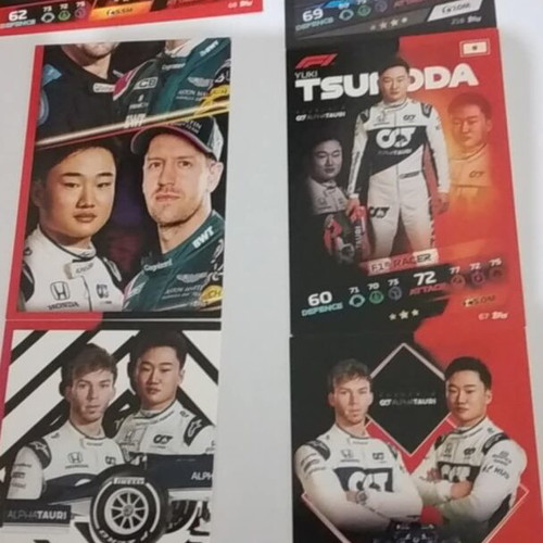 Turbo Attax F1 2021 cards Scuderia AlphaTauri and Sebastian Vettel new, 6 pieces