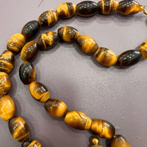 Vintage necklace with buckle, coins and tiger eye like new