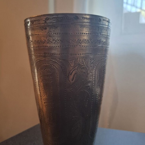 Vintage Indian Silver-Plated Lassi Cup Vase